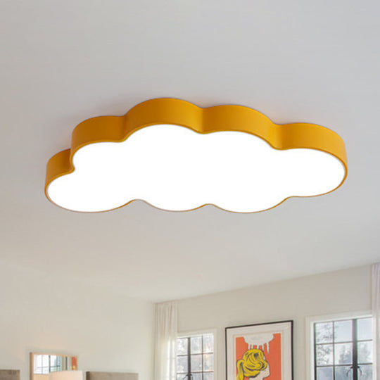 Metallic Cloud Flush Mount LED Light for Kid's Room