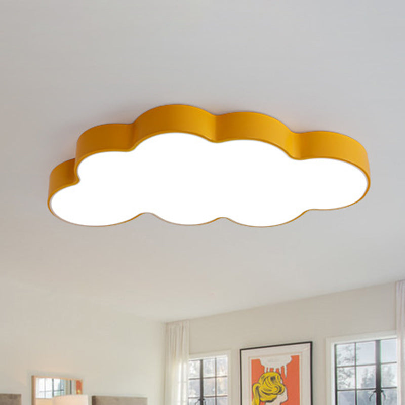 Metallic Cloud Flush Mount Led Light For Kids Room Ceiling