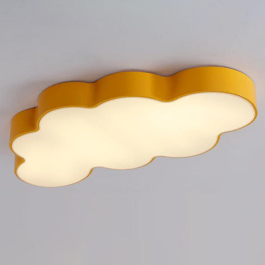 Metallic Cloud Flush Mount Led Light For Kids Room Ceiling