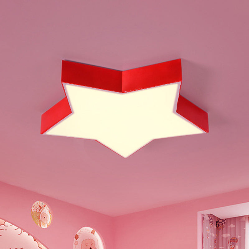 Starry Nights: Simplicity LED Flush Mount Light with Acrylic Finish for Kids Room Ceiling