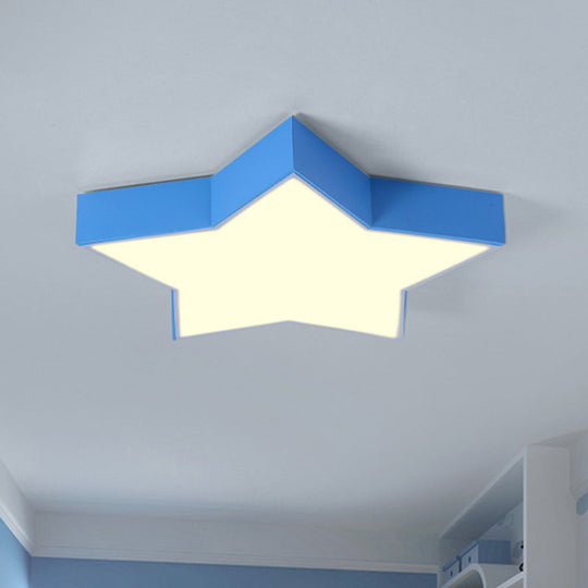 Led Acrylic Ceiling Light For Childs Room - Simplistic Star Design Flush Mount Blue / 18 Warm