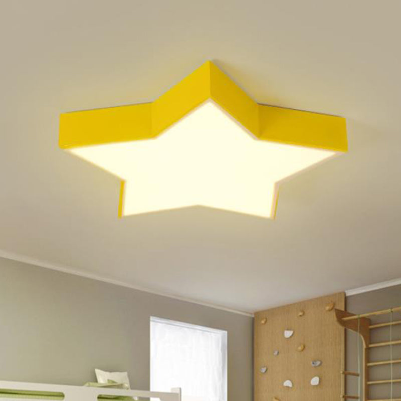 Starry Nights: Simplicity LED Flush Mount Light with Acrylic Finish for Kids Room Ceiling