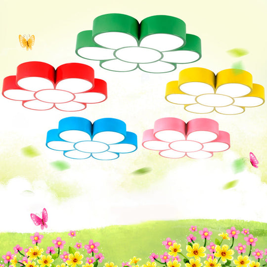 Floral Kindergarten Led Flush Ceiling Light Fixture