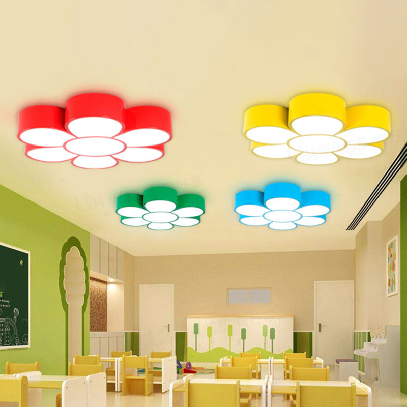 Floral Kindergarten LED Flush Ceiling Light Fixture