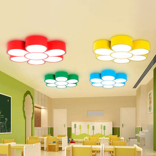 Floral Kindergarten Led Flush Ceiling Light Fixture