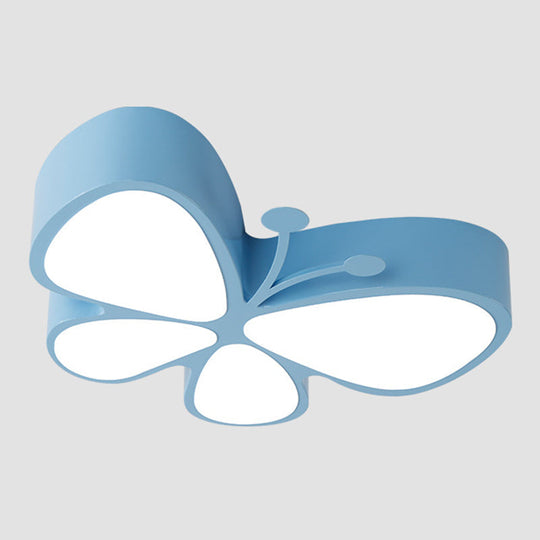 Acrylic LED Flush Mount Ceiling Light for Kindergarten with Butterfly Design