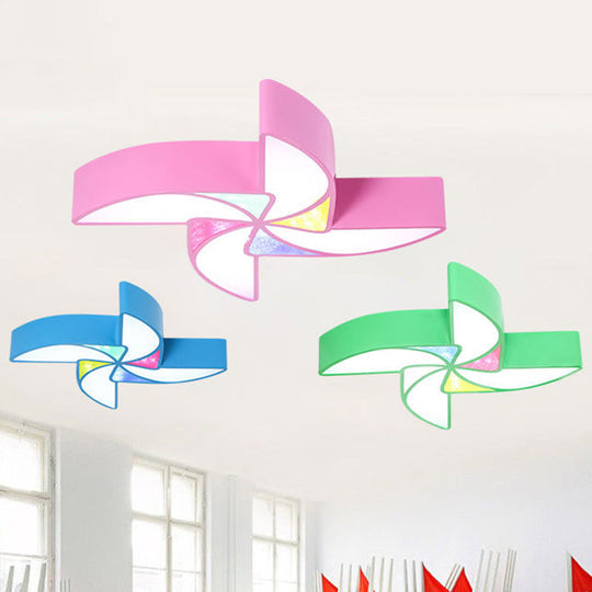 Simplicity Acrylic Pinwheel LED Nursery Ceiling Flush Mount Light