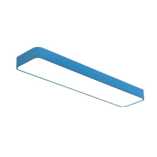 Led Nursery Lighting: Kid-Friendly Rectangular Flush Mount Blue