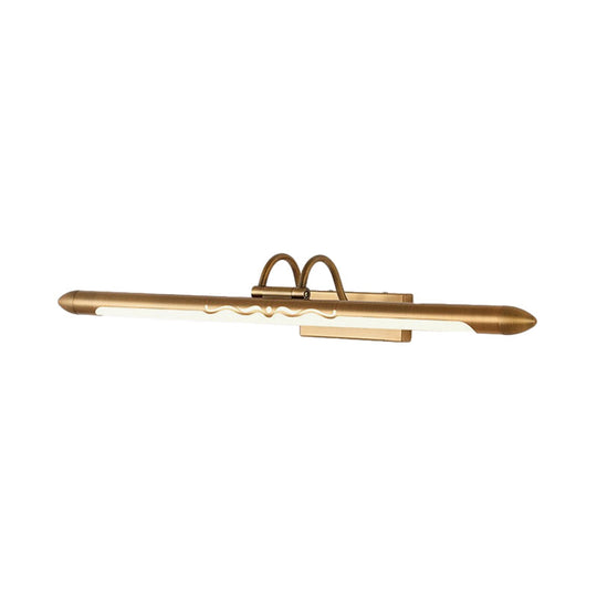 Led Linear Vanity Sconce In Classic Bronze/Brass Wall Mounted Lamp White/Warm Lighting Sizes: