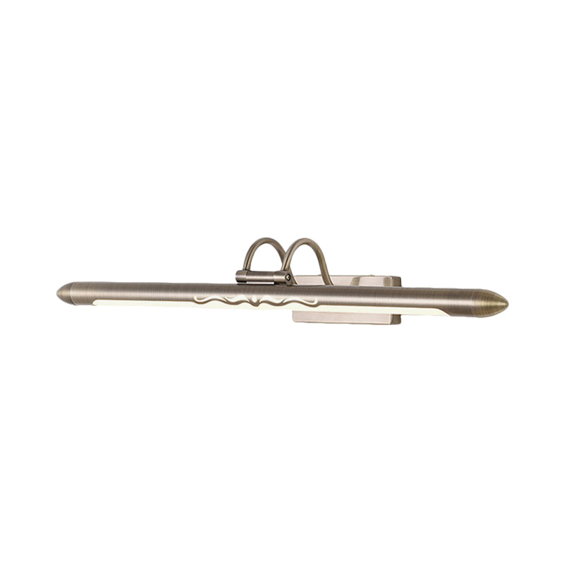 Led Linear Vanity Sconce In Classic Bronze/Brass Wall Mounted Lamp White/Warm Lighting Sizes: