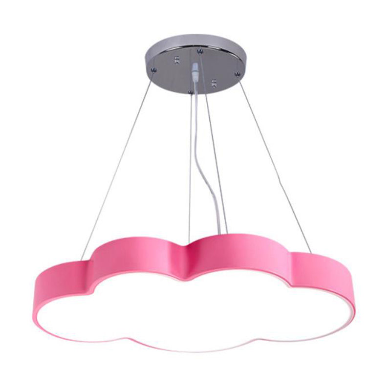 Acrylic Minimalist Led Pendant Light Fixture For Nursery - Cloud Shade Chandelier Pink / White