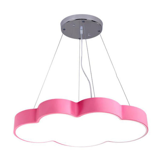 Acrylic Minimalist Led Pendant Light Fixture For Nursery - Cloud Shade Chandelier Pink / White