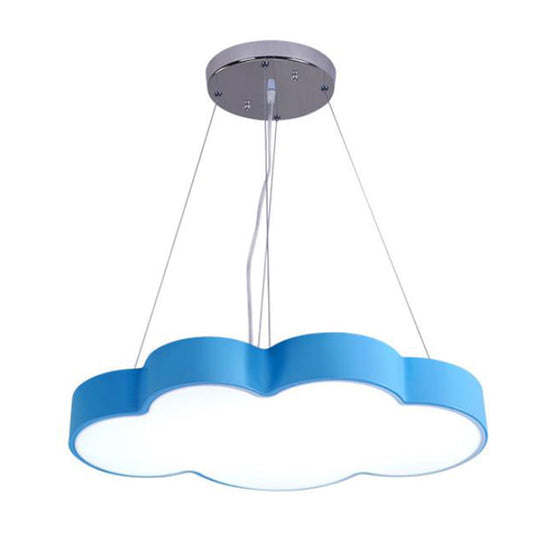 Acrylic Minimalist Led Pendant Light Fixture For Nursery - Cloud Shade Chandelier Blue / Warm