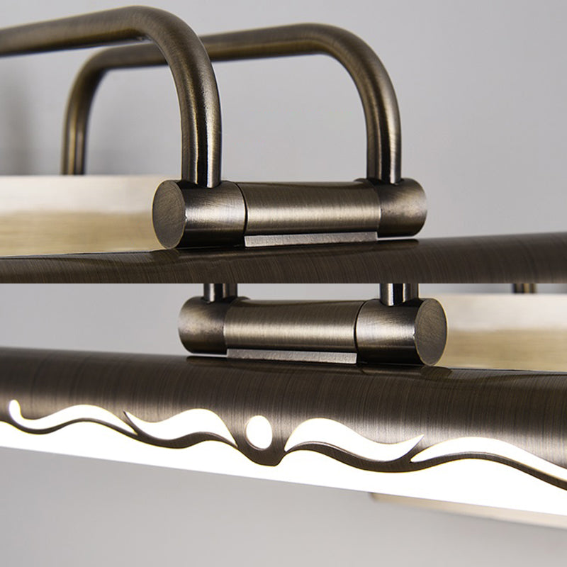 Led Linear Vanity Sconce In Classic Bronze/Brass Wall Mounted Lamp White/Warm Lighting Sizes: