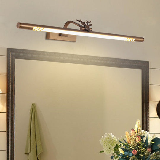 Modern Metal Brass Led Vanity Light Fixture In White/Warm (19.5/27/31.5 Tube)