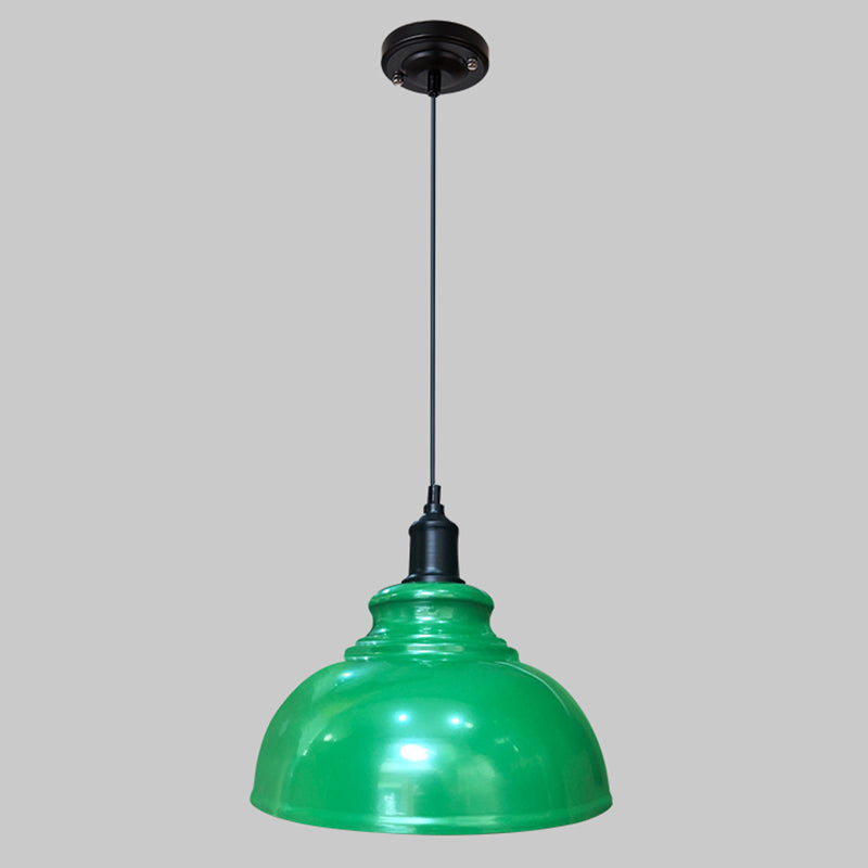 Antique Metal Pendant Light For Dining Room - 1-Light Hanging Fixture Green / 12