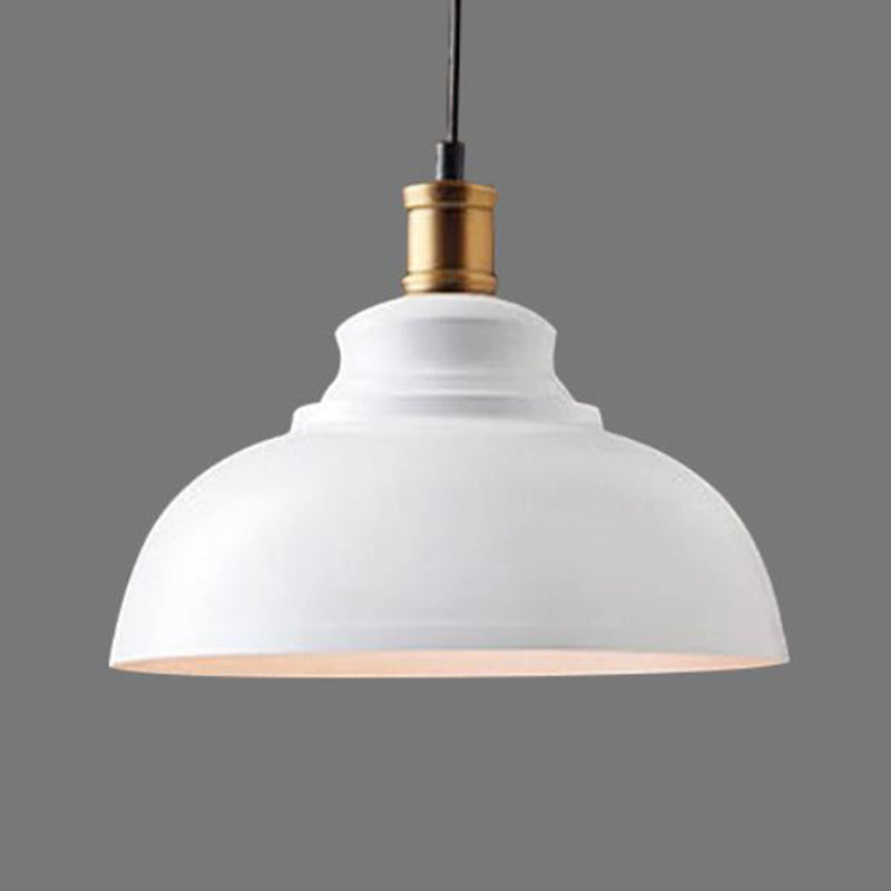 Industrial Dome Pendant Light for Restaurants, Iron Shade, Single Ceiling Mount