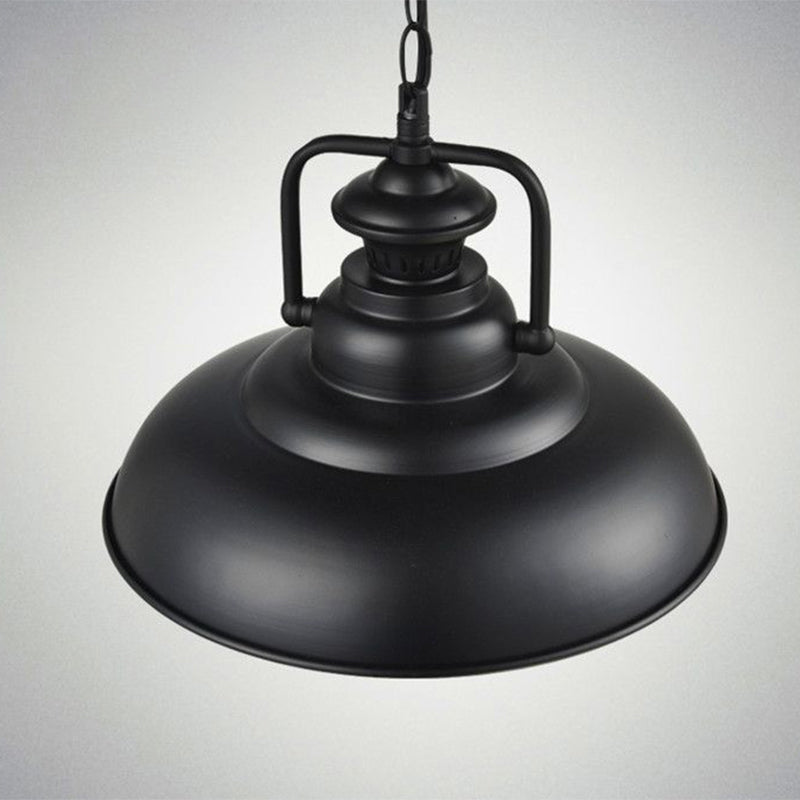 Industrial Ceiling Pendant Light for Dining Room - Single Metal Hanging Light with Handle