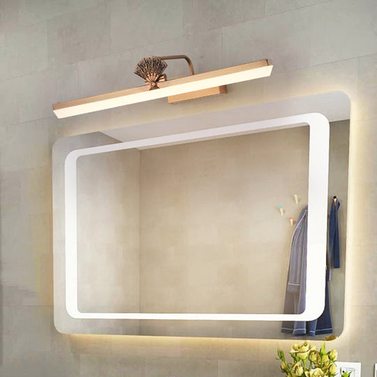 17/23 Traditional Brass Led Vanity Wall Light - Elongated Bathroom Sconce Lamp White/Warm / 17 Warm