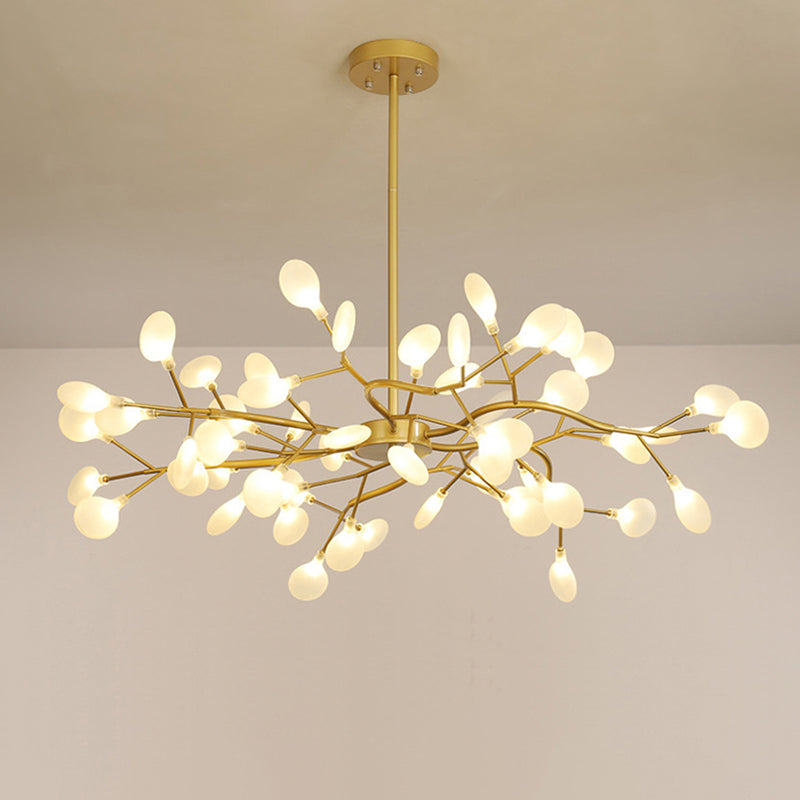 Simplicity Branched Firefly Chandelier: Acrylic Led Pendant Light Fixture For Living Room 54 / Gold