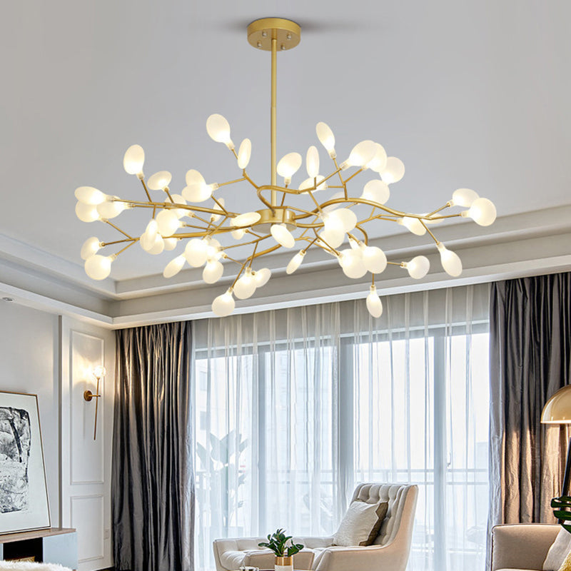 Simplicity Branched Firefly Chandelier: Acrylic Led Pendant Light Fixture For Living Room