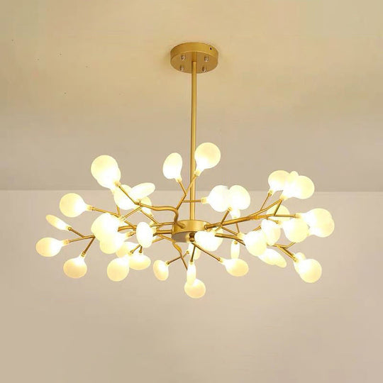 Simplicity Branched Firefly Chandelier: Acrylic Led Pendant Light Fixture For Living Room 45 / Gold