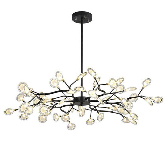 Simplicity Branched Firefly Chandelier: Acrylic Led Pendant Light Fixture For Living Room