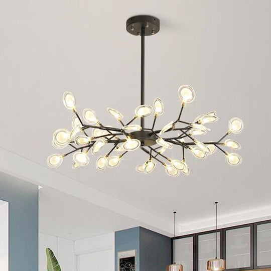 Simplicity Branched Firefly Chandelier: Acrylic Led Pendant Light Fixture For Living Room