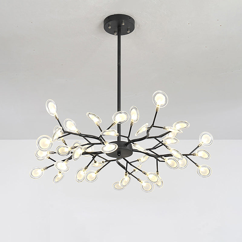 Simplicity Branched Firefly Chandelier: Acrylic Led Pendant Light Fixture For Living Room