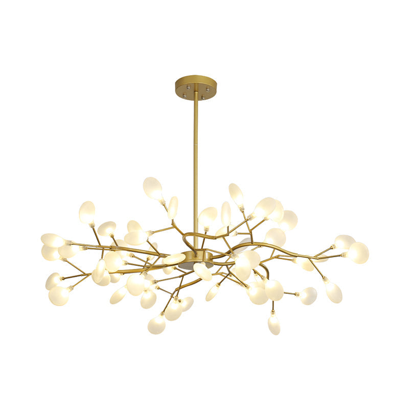 Modern Metallic Led Pendant Light: Branch Shaped Minimalist Chandelier For Living Room