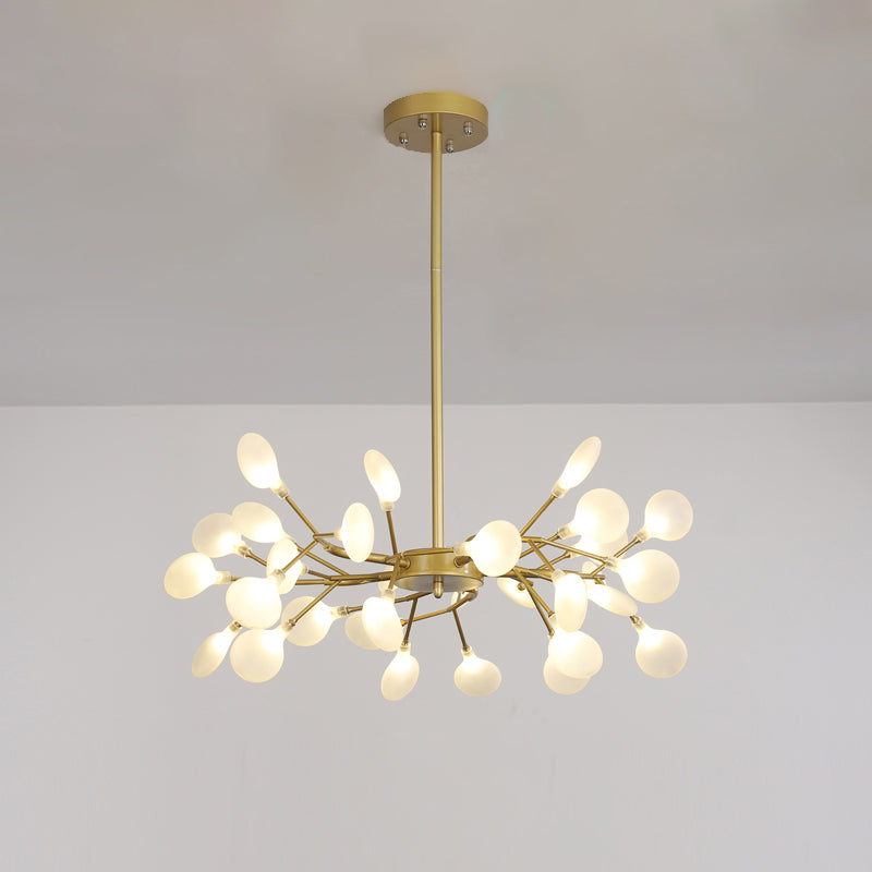 Modern Metallic Led Pendant Light: Branch Shaped Minimalist Chandelier For Living Room 30 / Gold