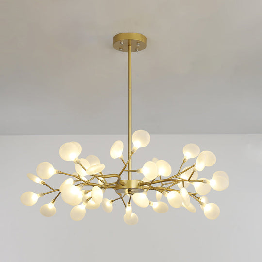 Modern Metallic Led Pendant Light: Branch Shaped Minimalist Chandelier For Living Room 45 / Gold