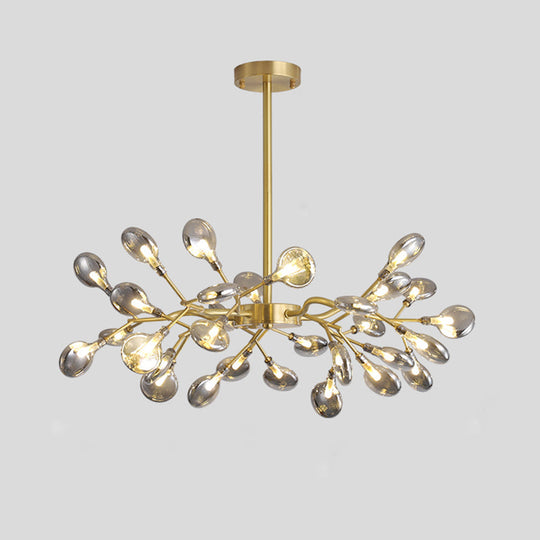 LED Tree Branch Ceiling Light: Postmodern Metallic Chandelier for Living Room