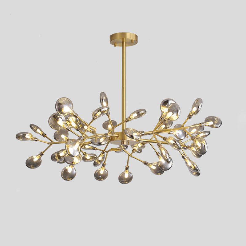 LED Tree Branch Ceiling Light: Postmodern Metallic Chandelier for Living Room