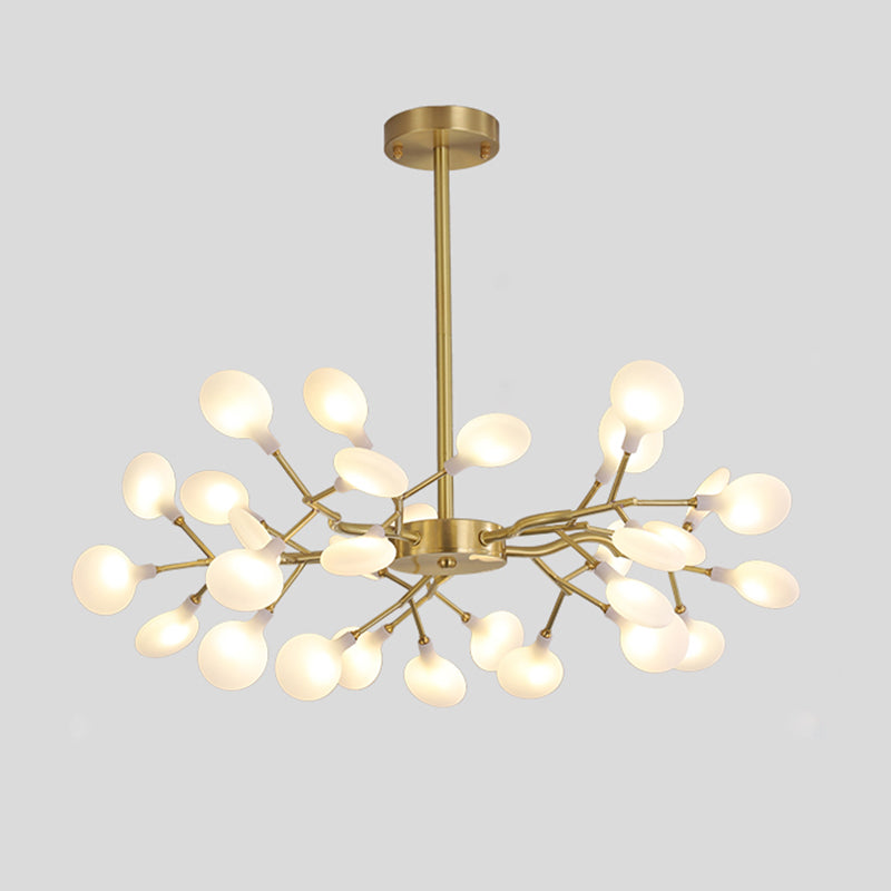 LED Tree Branch Ceiling Light: Postmodern Metallic Chandelier for Living Room