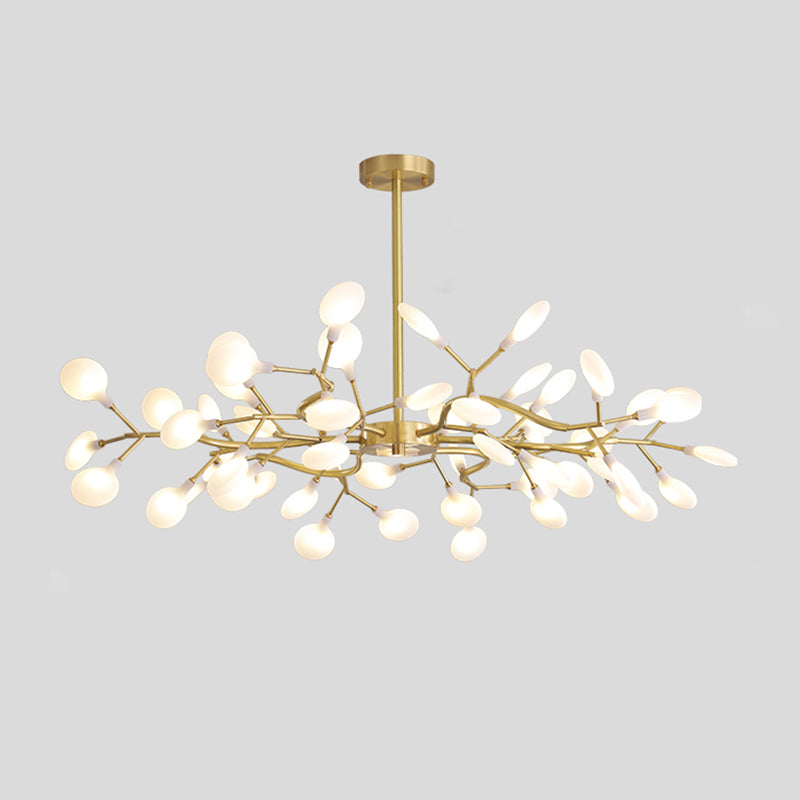 LED Tree Branch Ceiling Light: Postmodern Metallic Chandelier for Living Room