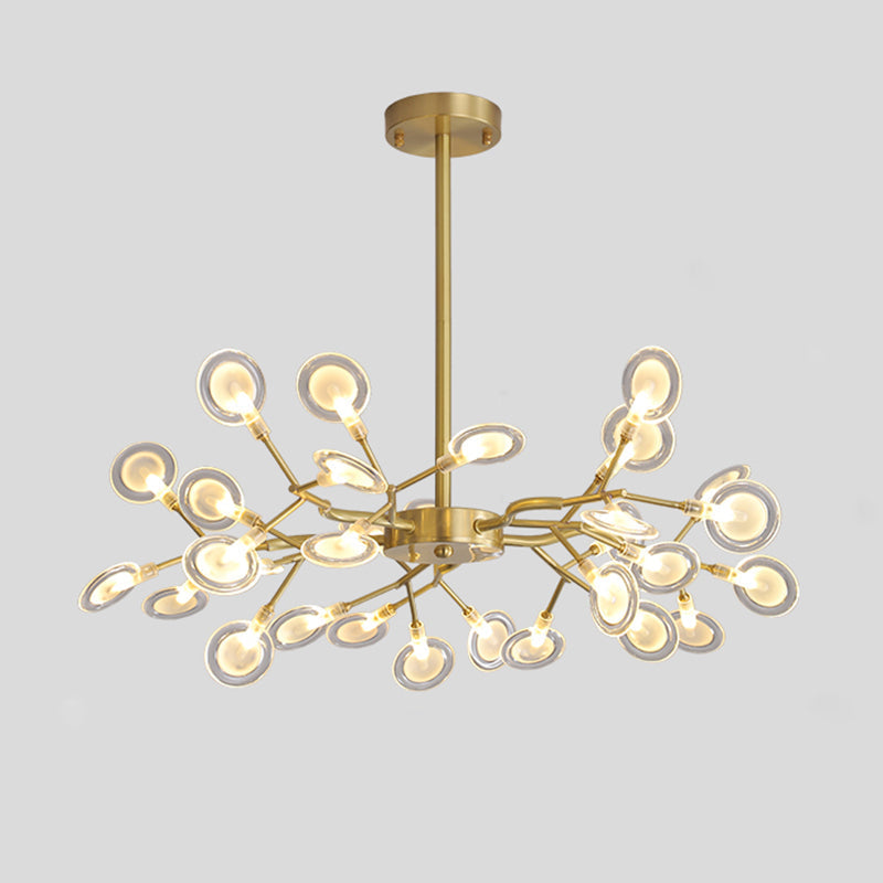 LED Tree Branch Ceiling Light: Postmodern Metallic Chandelier for Living Room