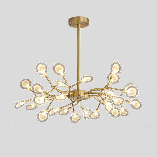 Modern Led Ceiling Chandelier: Tree Branch Design Metallic Finish 30 / Brass A