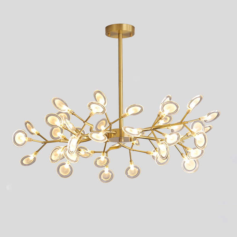 LED Tree Branch Ceiling Light: Postmodern Metallic Chandelier for Living Room