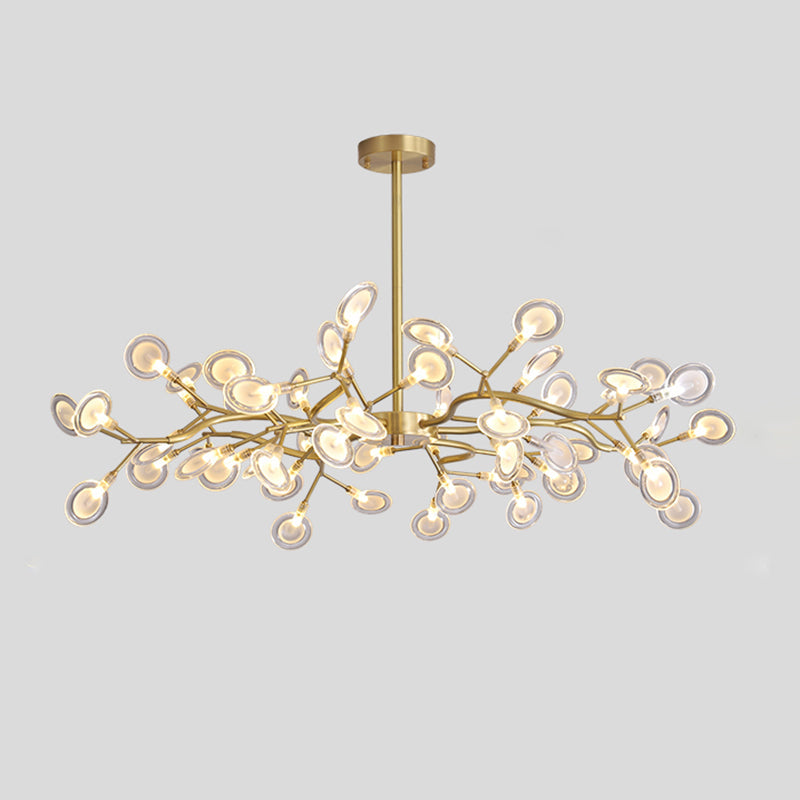 LED Tree Branch Ceiling Light: Postmodern Metallic Chandelier for Living Room