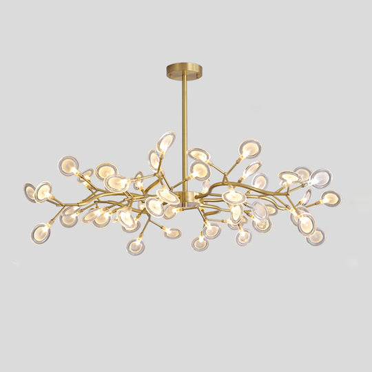 Modern Led Ceiling Chandelier: Tree Branch Design Metallic Finish 54 / Brass A