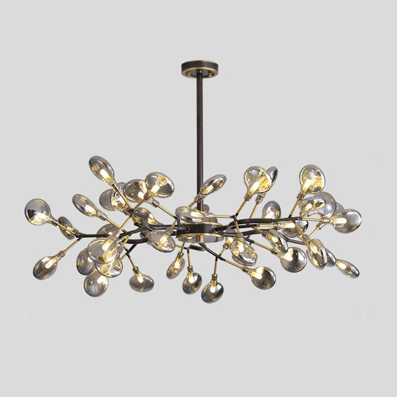 LED Tree Branch Ceiling Light: Postmodern Metallic Chandelier for Living Room