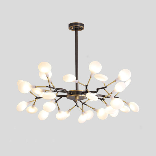 Modern Led Ceiling Chandelier: Tree Branch Design Metallic Finish 30 / Black B