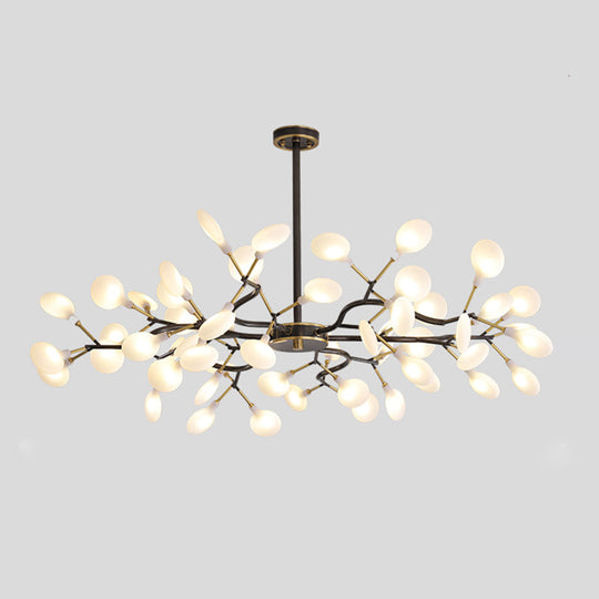 LED Tree Branch Ceiling Light: Postmodern Metallic Chandelier for Living Room