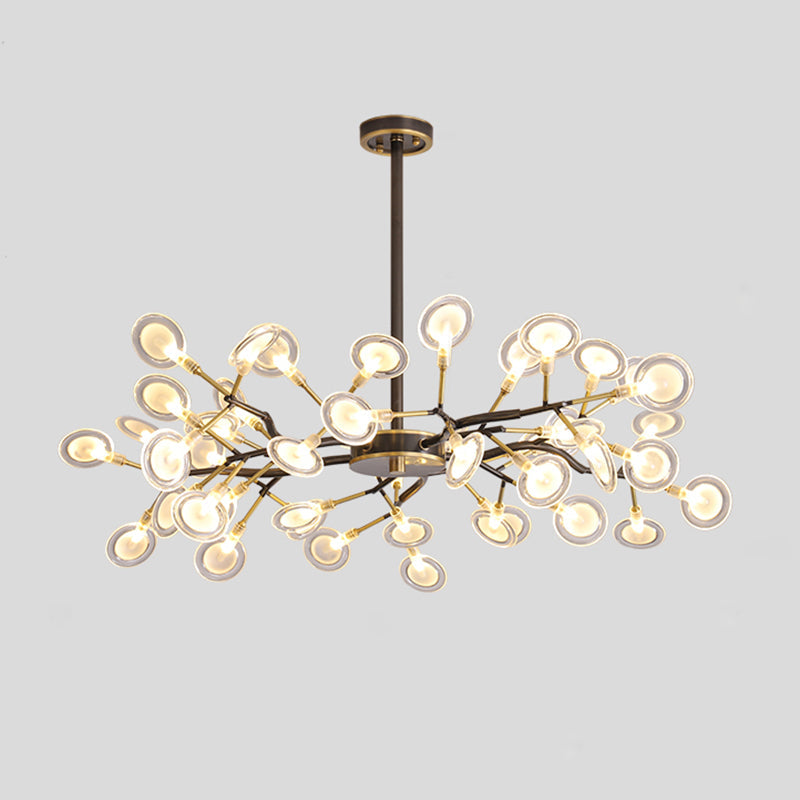 LED Tree Branch Ceiling Light: Postmodern Metallic Chandelier for Living Room