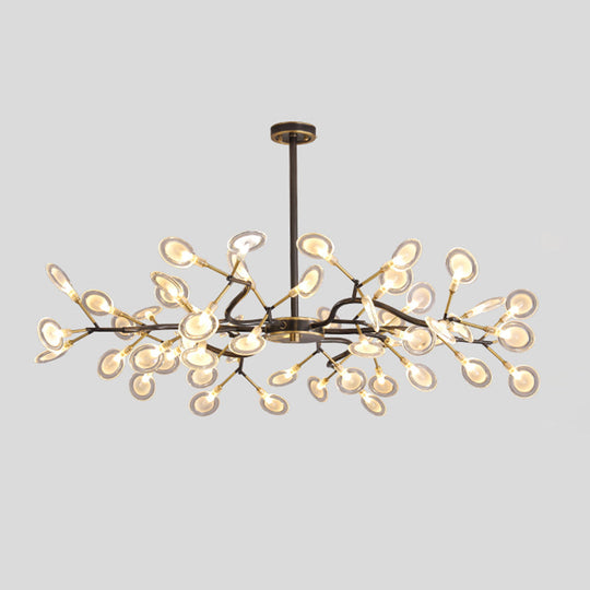 LED Tree Branch Ceiling Light: Postmodern Metallic Chandelier for Living Room