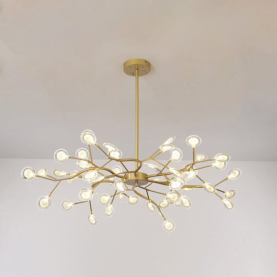 Modern Firefly Pendant Light For Living Room With Led Acrylic Design 54 / Gold