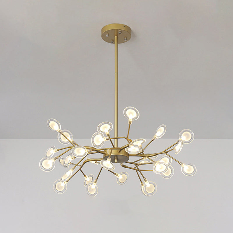 Modern Firefly Pendant Light For Living Room With Led Acrylic Design 36 / Gold