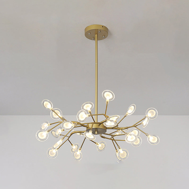 Modern Firefly Pendant Light For Living Room With Led Acrylic Design 30 / Gold