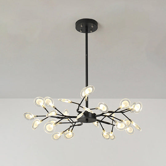 Modern Firefly Pendant Light For Living Room With Led Acrylic Design 36 / Black